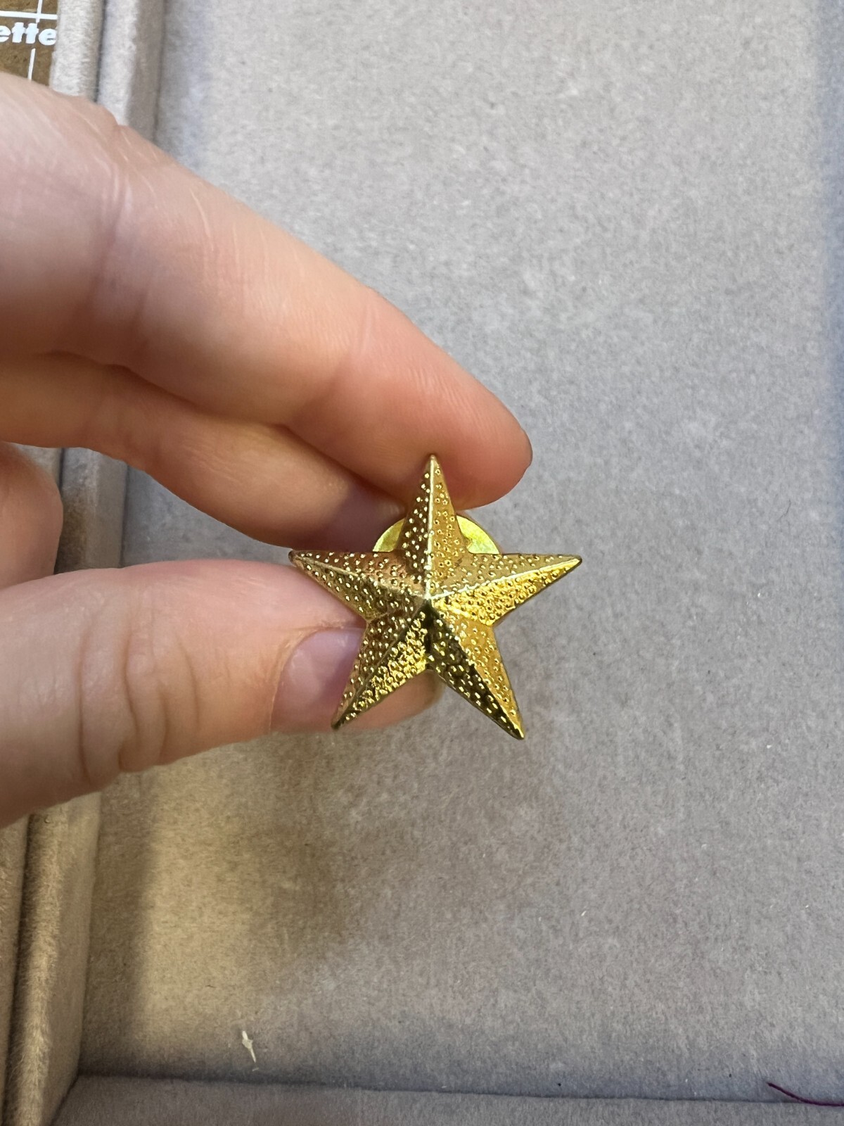 Vintage Fashion Gold Tone Star-Shaped Textured Lapel Hat Pin Gift For Her 2872