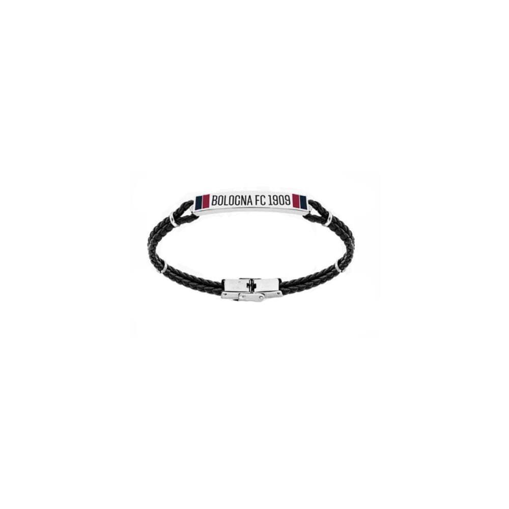 Mens Bracelet BOLOGNA FC B-BB001UCN Leather Black OFFICIAL
