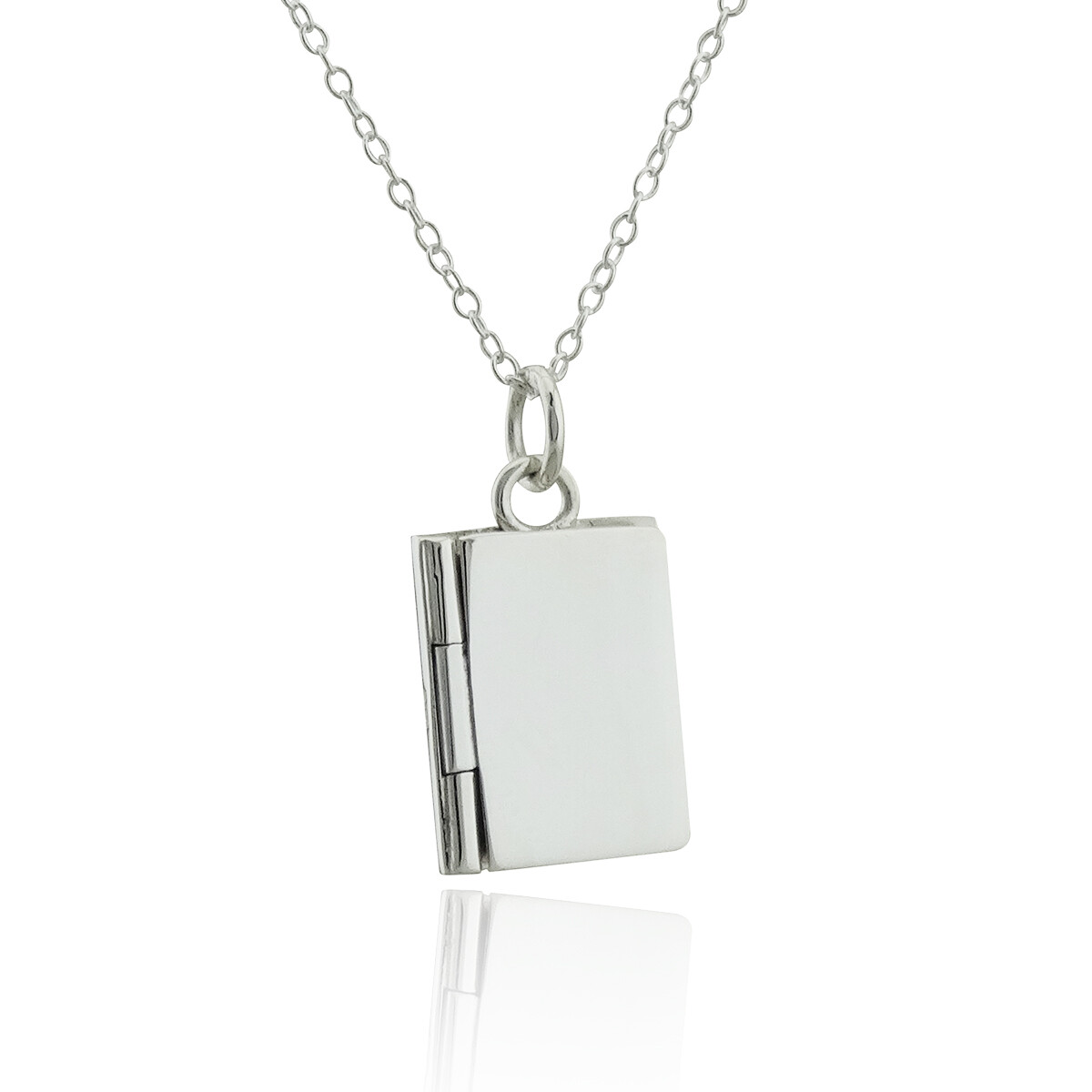 Book Locket Necklace – 925 Sterling Silver – Photo Picture Pendant Charm Open