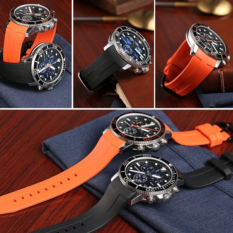 NEW 22mm Rubber Strap replacement For TISSOT SEASTAR 1853 T120 T120.417