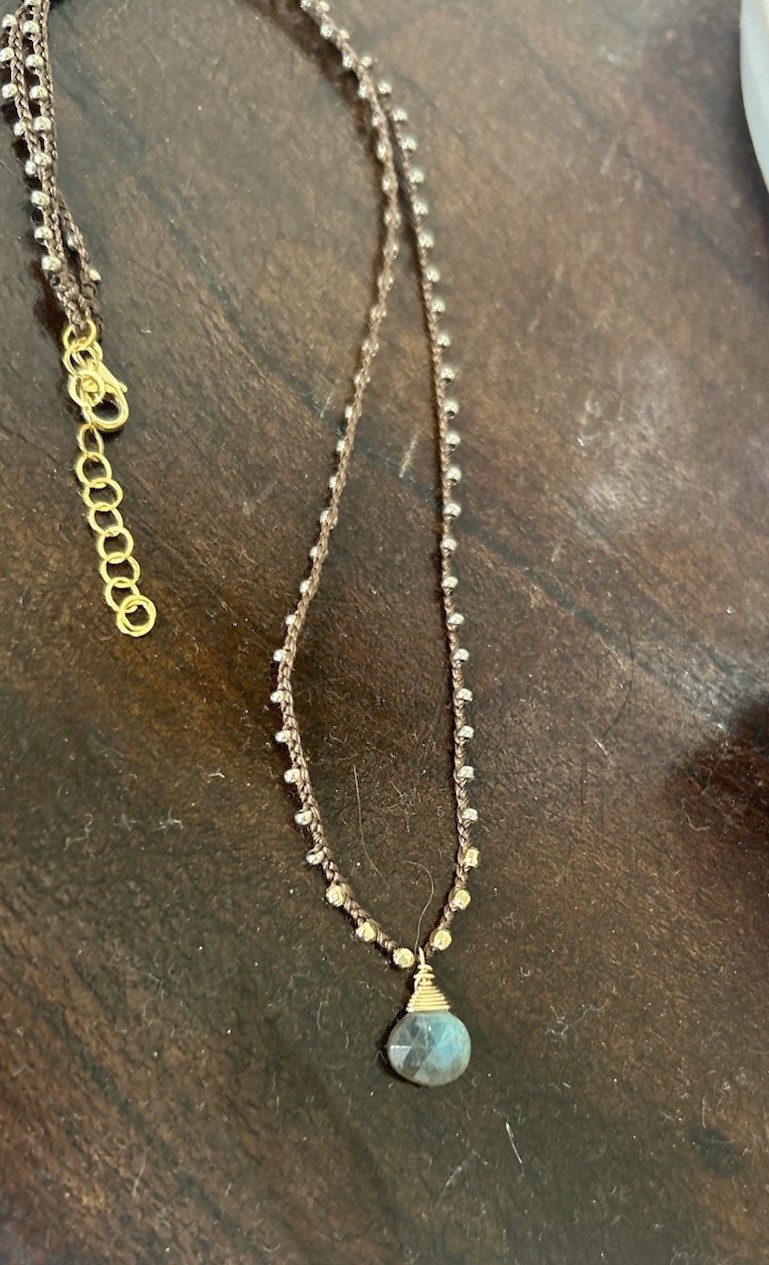 Pyrite Seed Bead Labradorite 14k Gold Filled Necklace Sundance Catalog $148