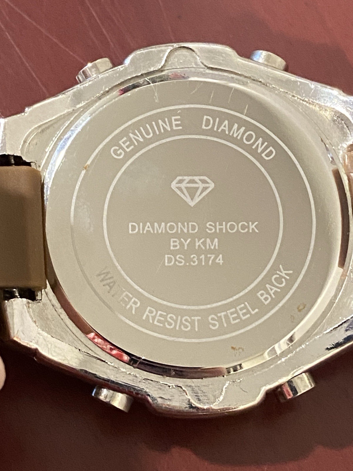 King Master Men’s Digital Brown Diamond Shock Watch KM528 Chron Date New Battery
