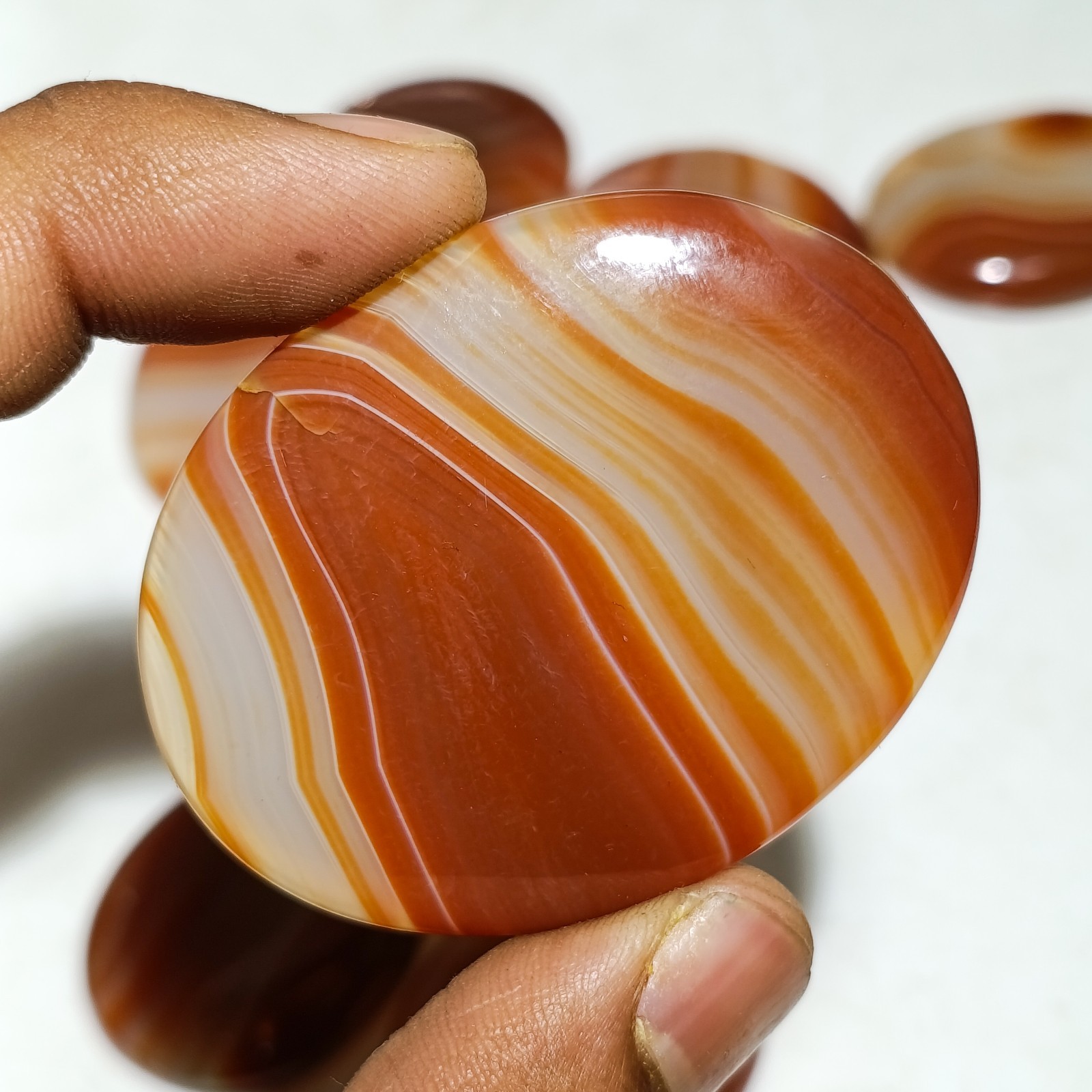 Red Onyx Gemstone Cabochons – Random Pick – Polished Finish – Size 15–30 mm