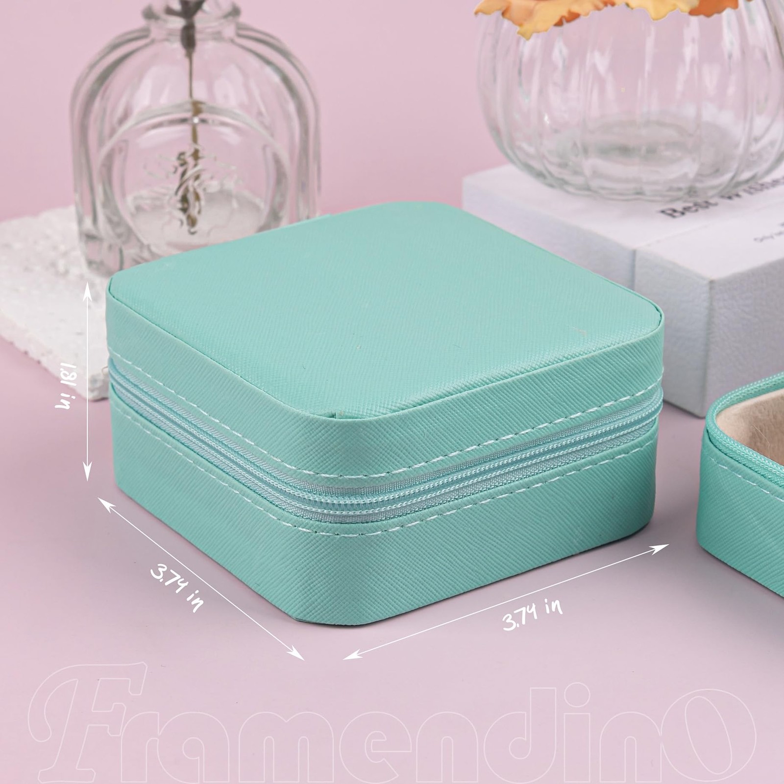 , 8 Pack Mini Travel Jewelry Box Small Organizers Portable Display Storage Ca…