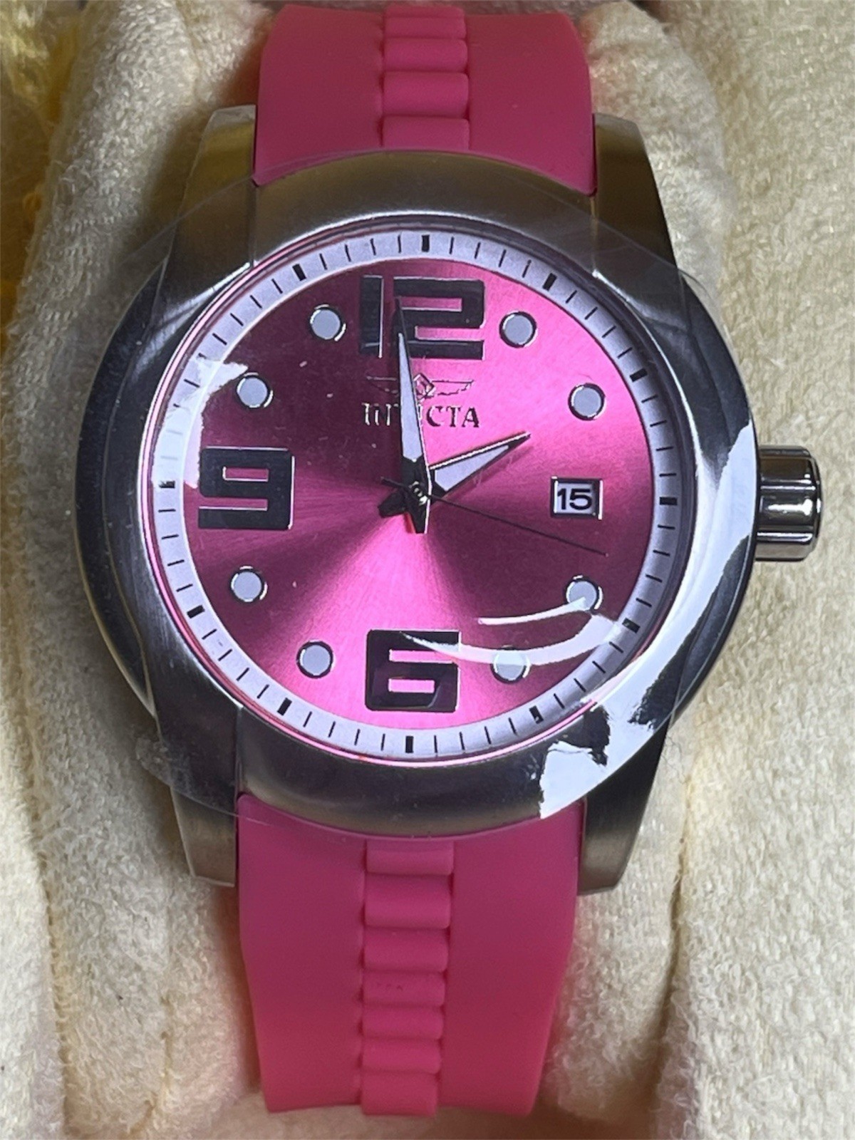 Invicta Angel 19362 Women’s Watch NWT Stainless Steel Pink Flame‑Fusion Crystal