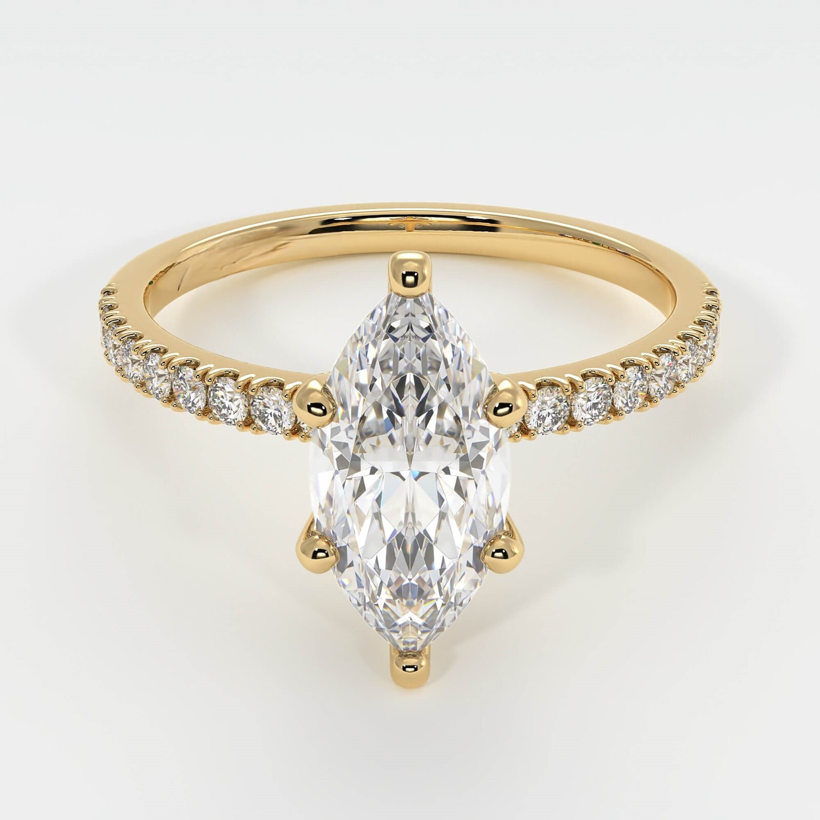 2.76 carat Marquise Engagement Ring | IGI F/VS2 Lab Diamond in 14k Yellow Gold