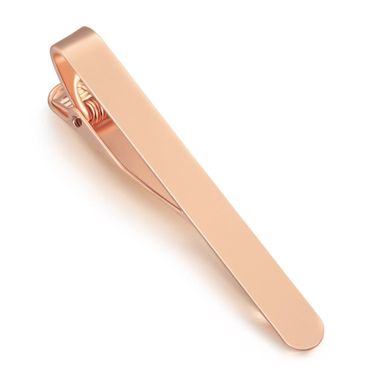 Rose Gold Stainless Steel Tie Clip Bar Necktie Silver Mens Clasp Clamp 2.2″