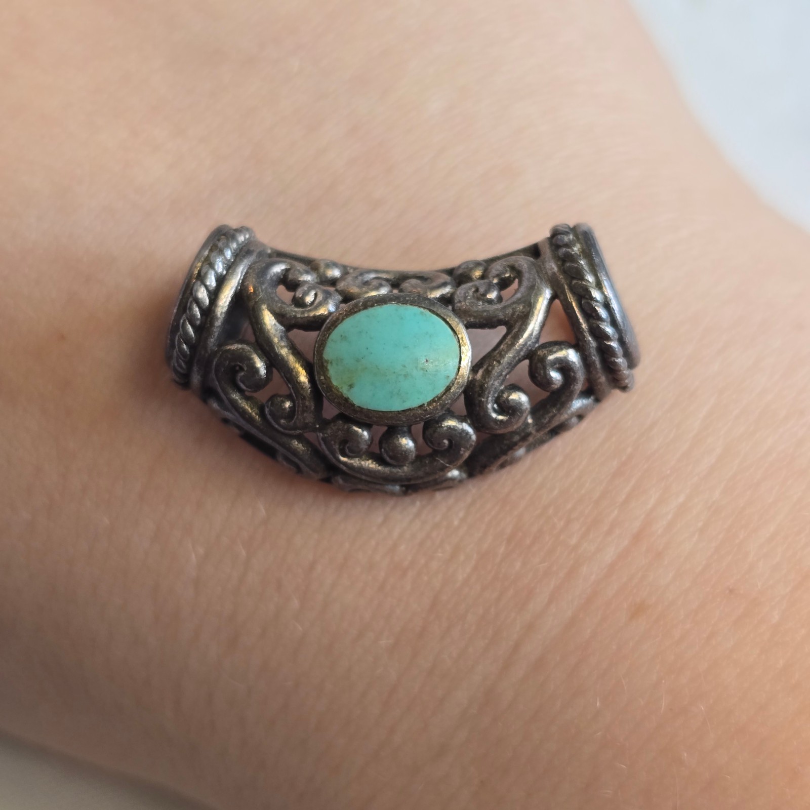 Sterling Silver Slider Charm 8.05g Fine Jewelry Turquoise look *READ*