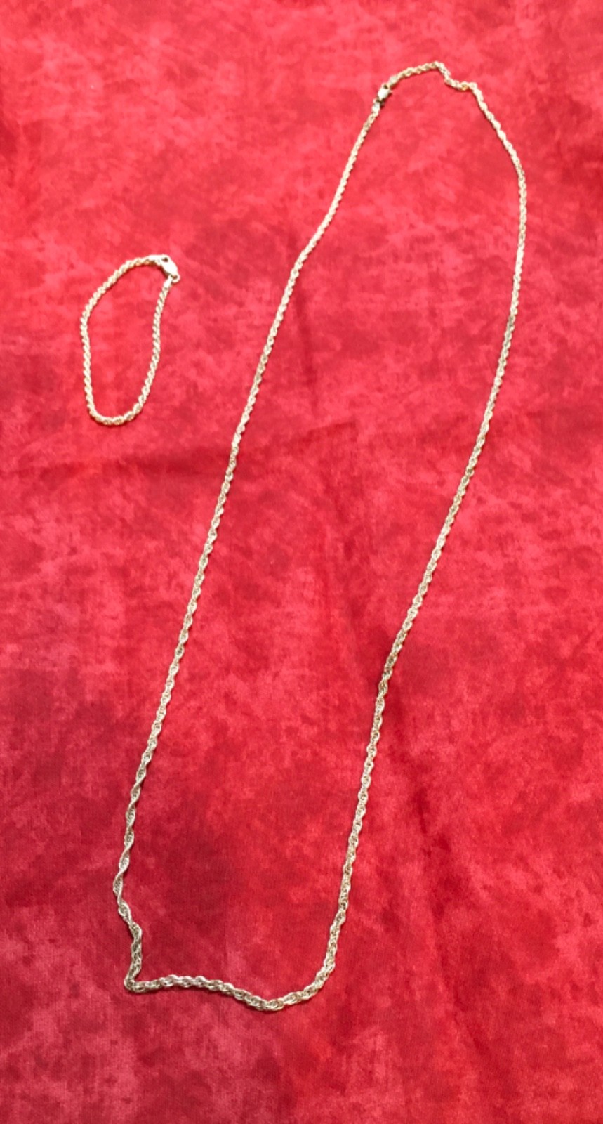 28in Sterling Silver Twisted Rope Chain W/ 7.5in Matching Bracelet SS-J-3