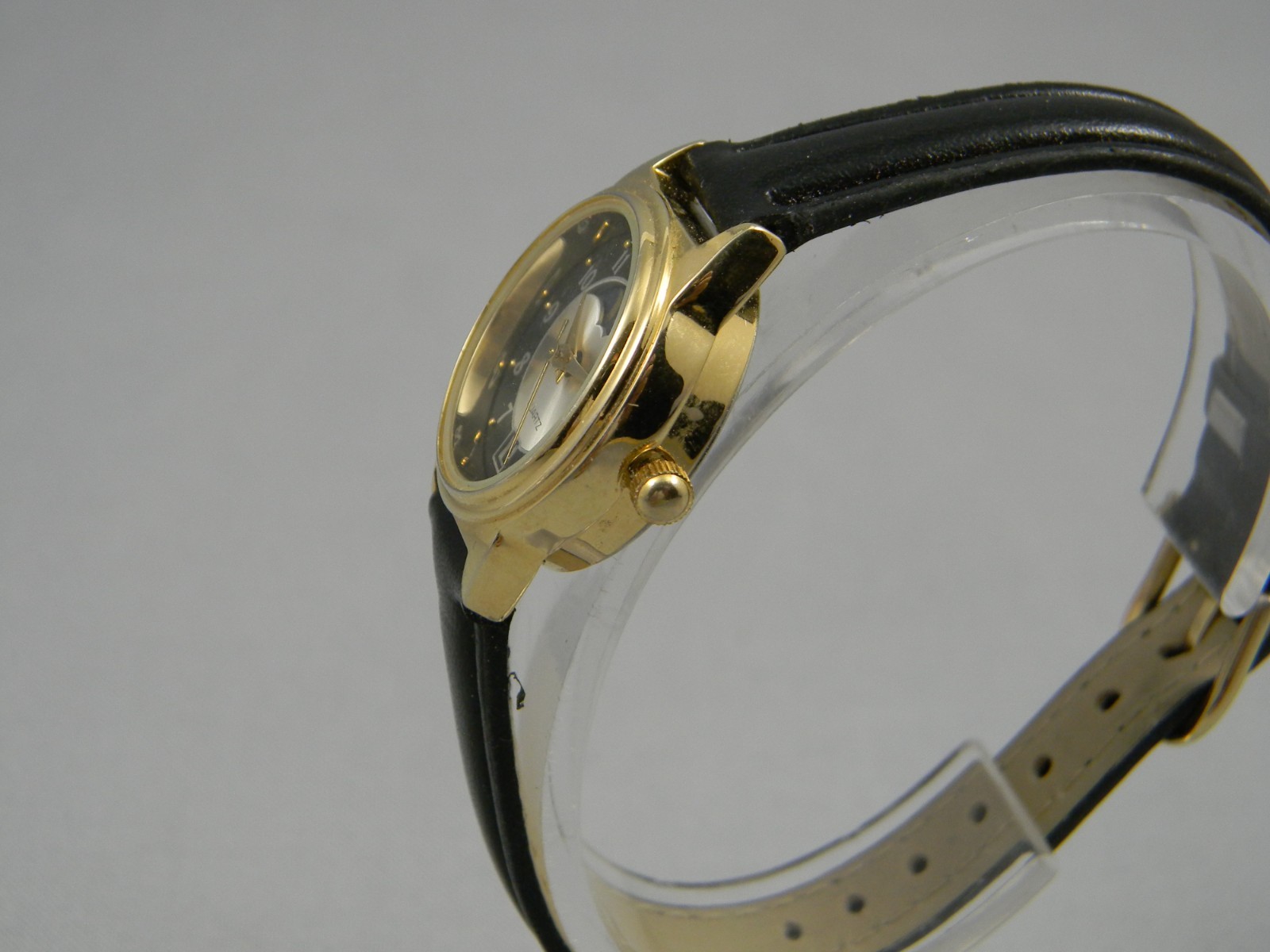 Moon Phase Watch Women 23mm Gold Tone Date Japan Movement New Battery