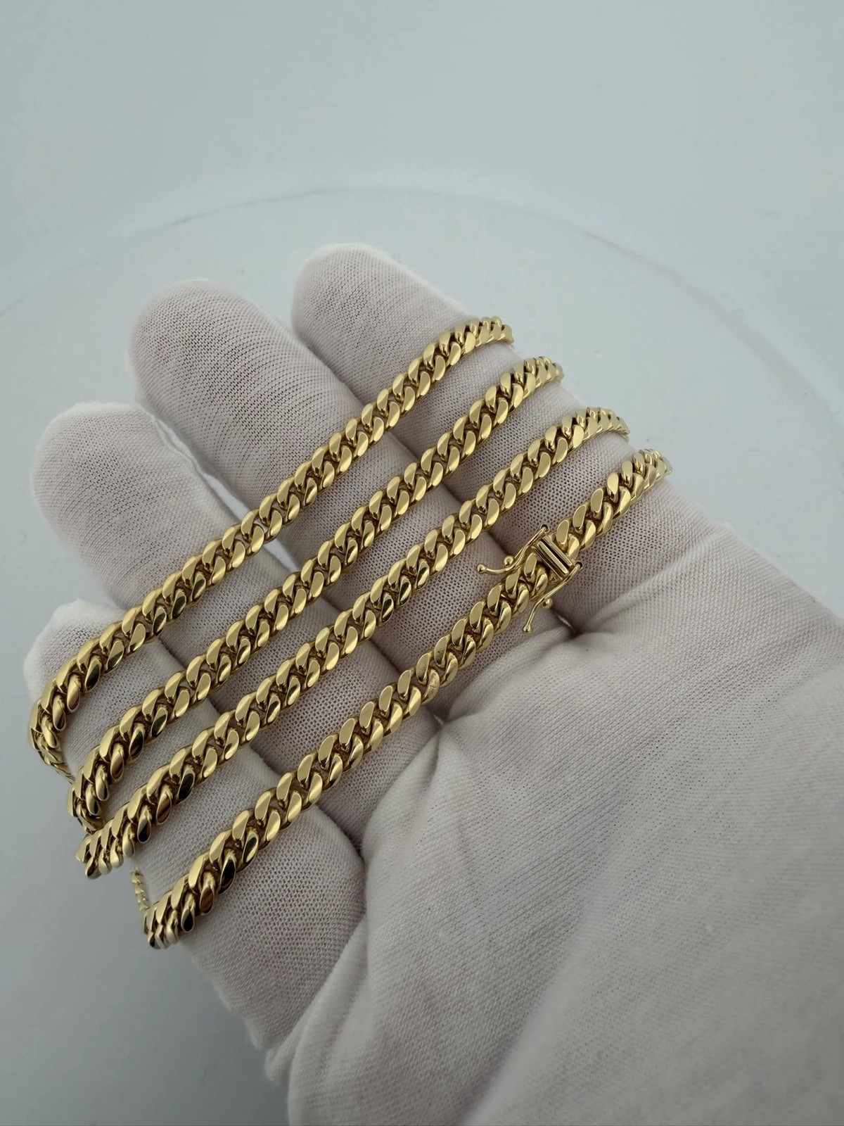 Solid 14K Yellow Gold Miami Cuban Link Chain 20” 4mm 25.14g Box Clasp