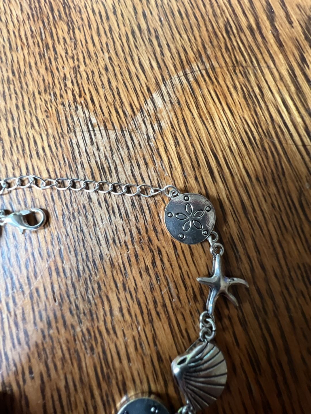 Nautical Charm Bracelet with Seashell, Starfish, and Sand Dollar Links