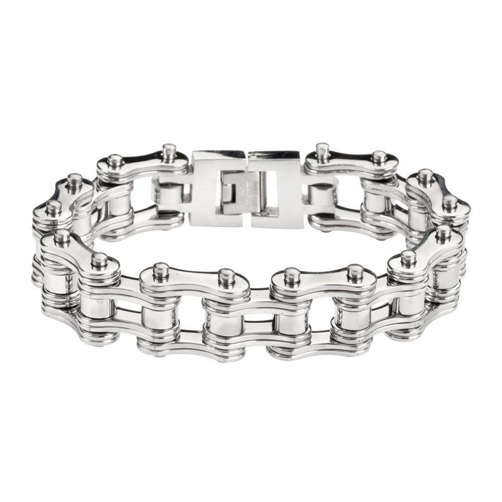 Motorcycle Bike Chain Bracelet Men’s Chrome Stainless Steel 90