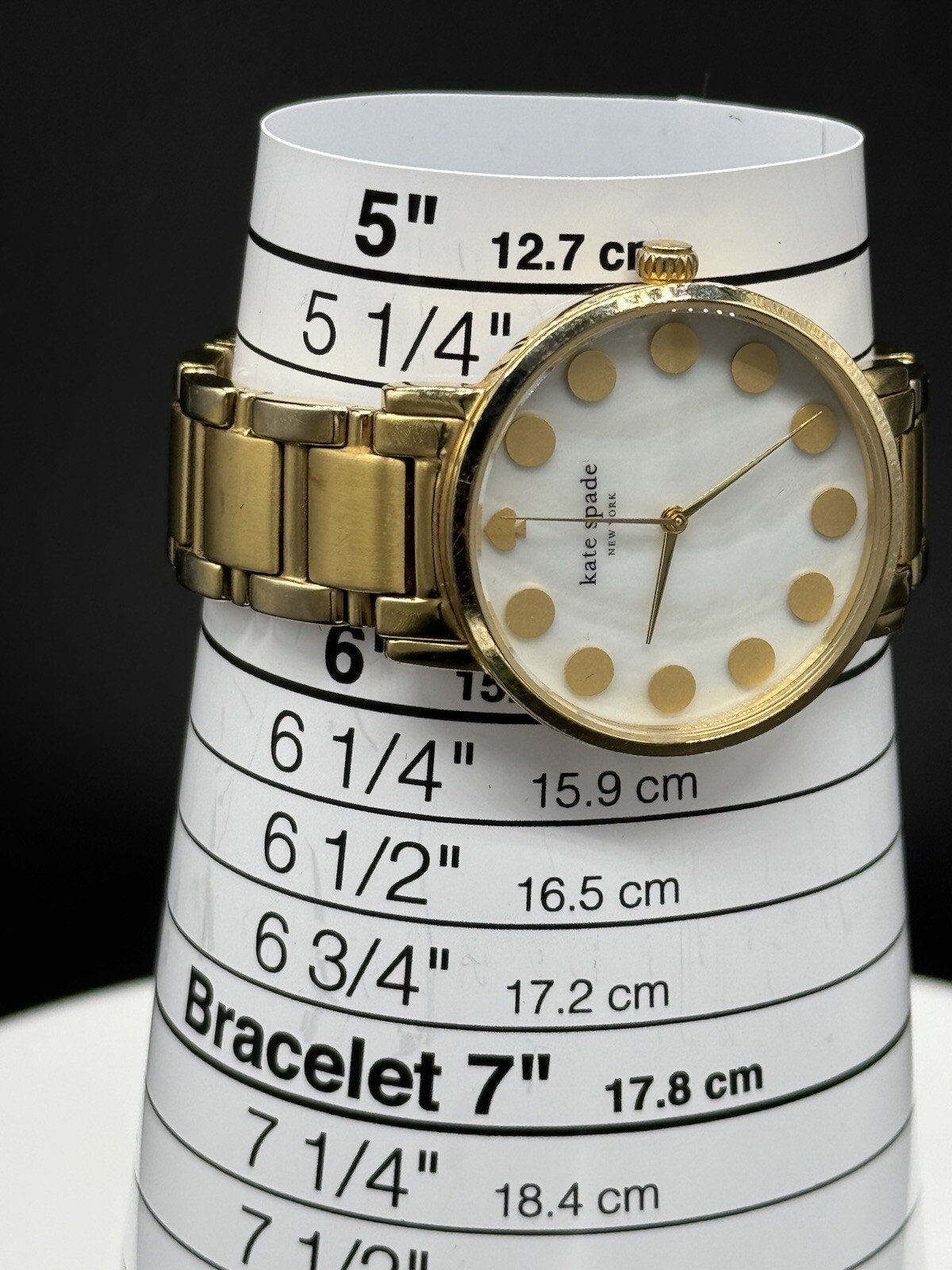 Kate Spade New York Metro Dot Womens Gold Stainless Analog Quartz Watch 0737