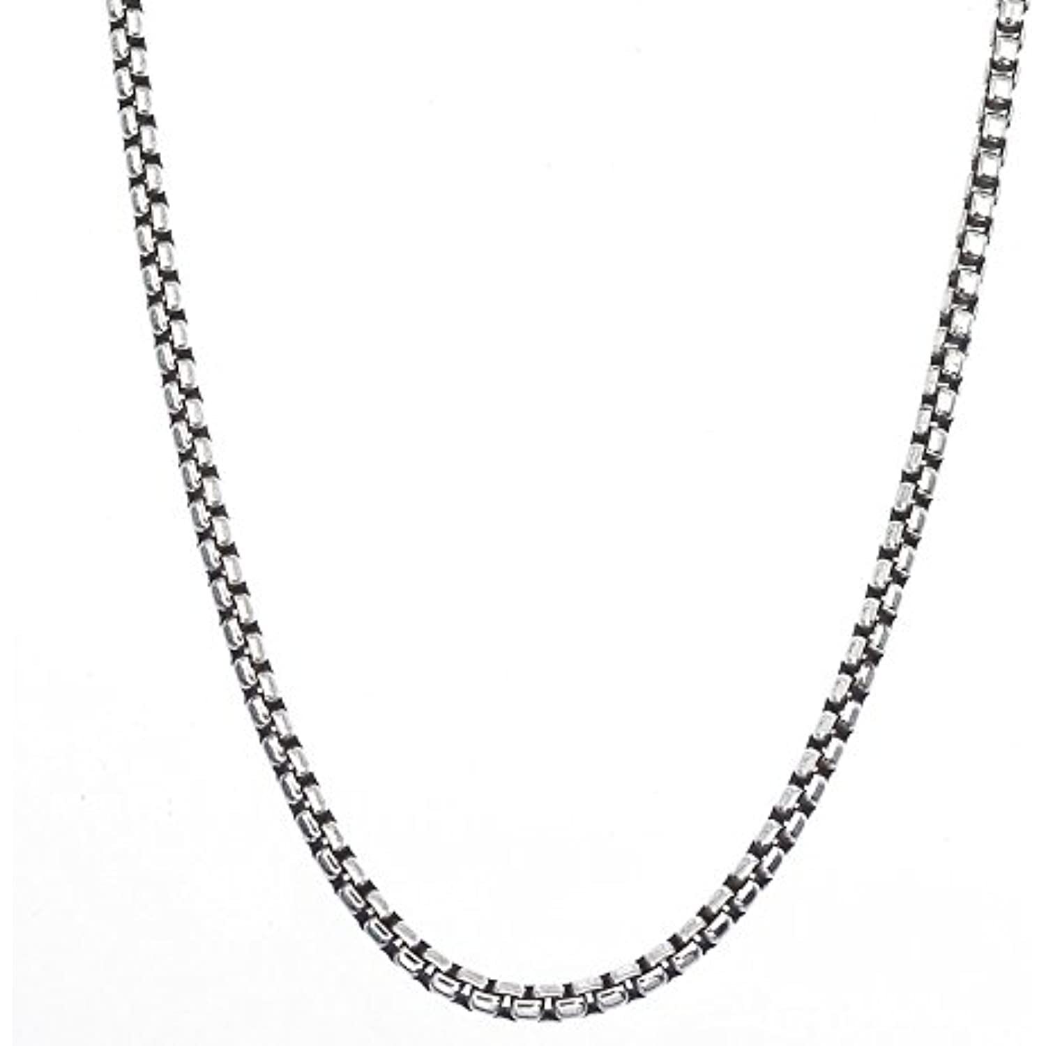 Milano Chains Sterling Silver 1.1MM Box Chain Strong and Sturdy Necklace Nickle