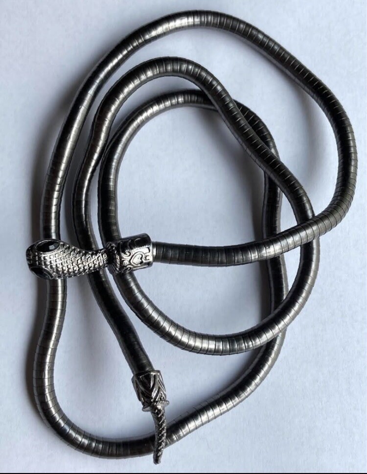 Black Gun Metal Snake Bracelet Jewelry Wrap Around Long Wrist Arm Halloween