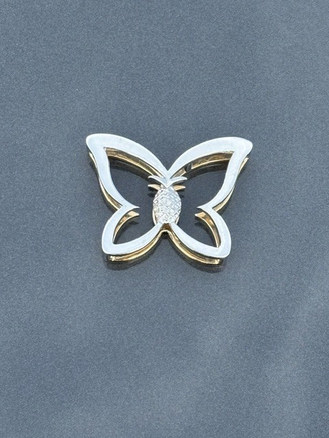 Denny Wong Two Tone 14k Gold Kapalua BUTTERFLY Charm Pendant $3610 Retail