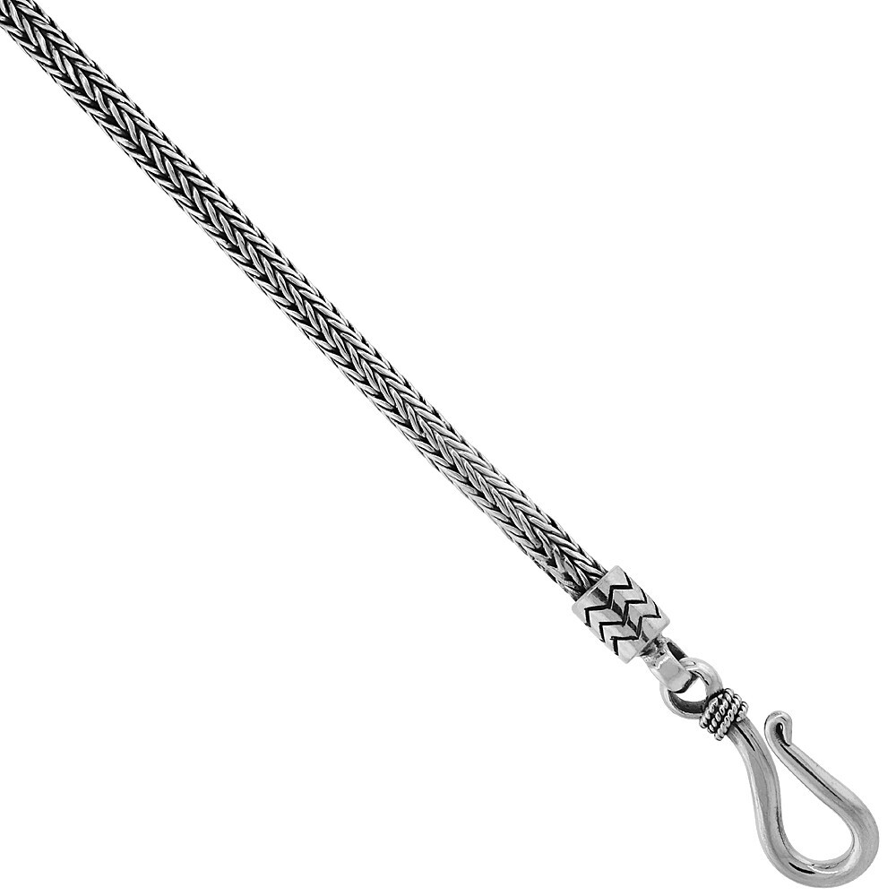 Solid Sterling Silver Byzantine Chain 3mm / 7″ – 30″