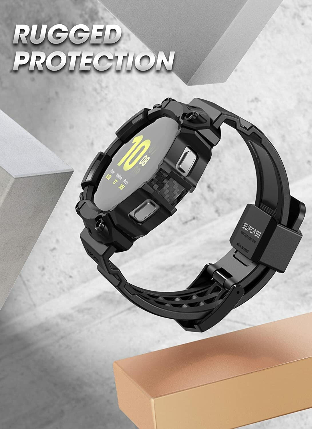 For Samsung Galaxy Watch 4 (44mm) SUPCASE Wristwatch Bands Rugged Bumper Strap