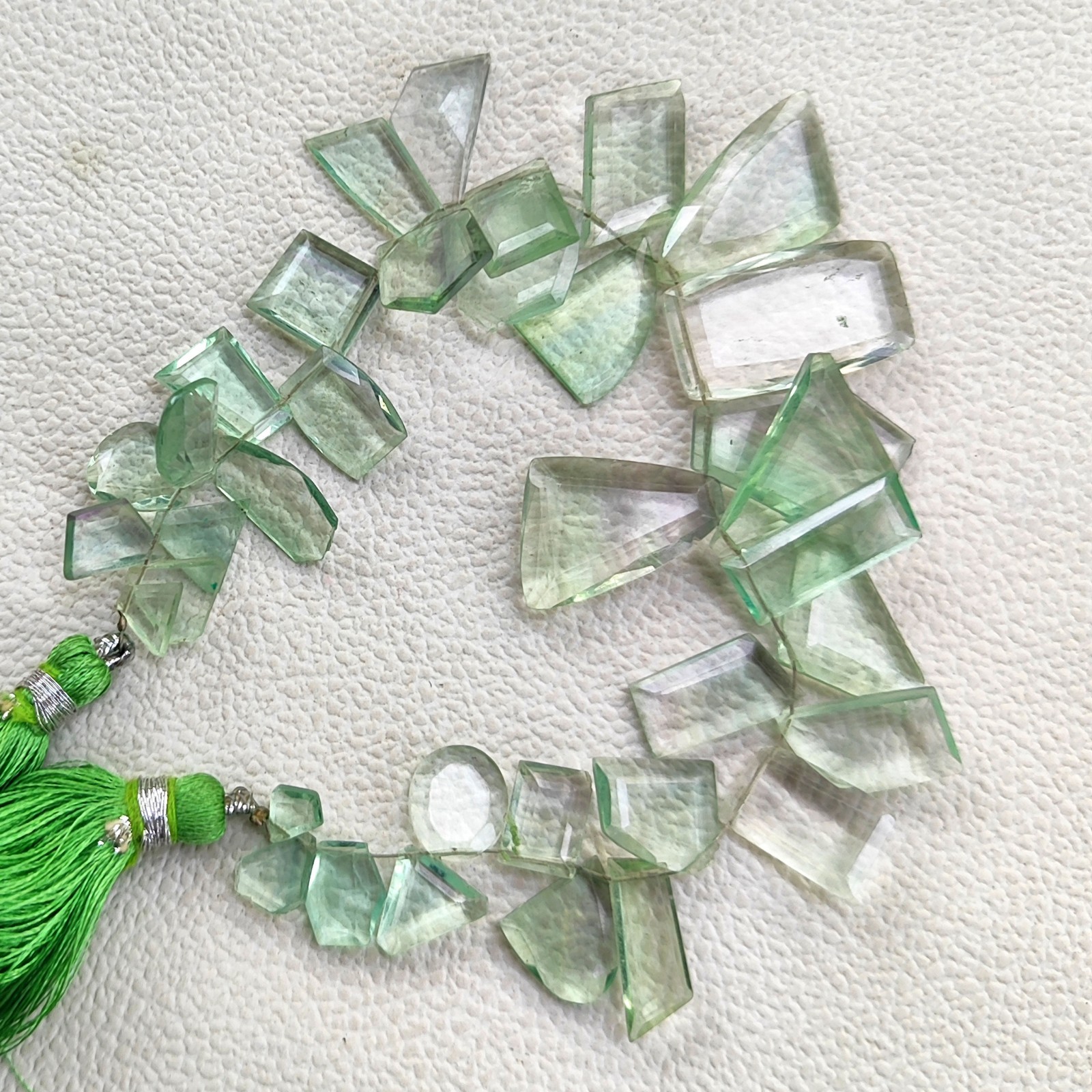 Natural Brazil Fluorite Faceted Cut Stone Beads 10-22mm 7″ Strand Jewelry Gems