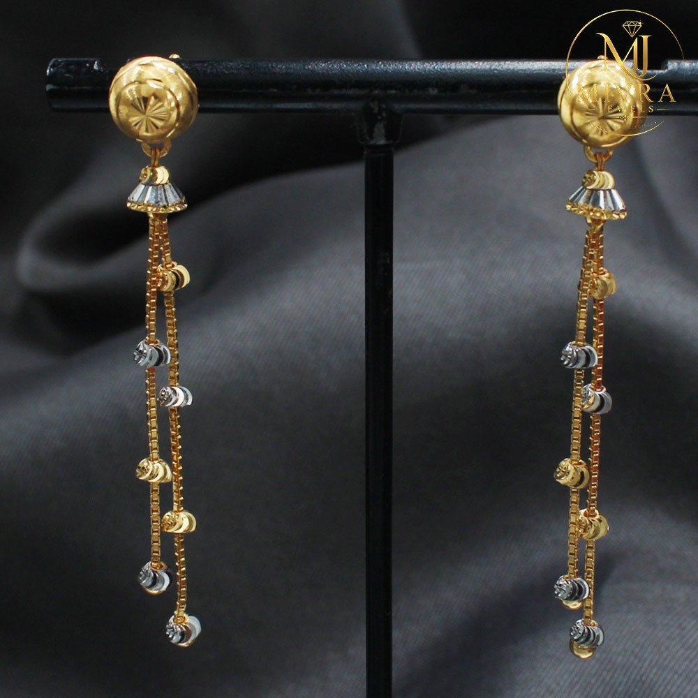 22K Gold Long Chain Drop Earrings 5.7cm Trendy ViralGold Jewelry 4.92g