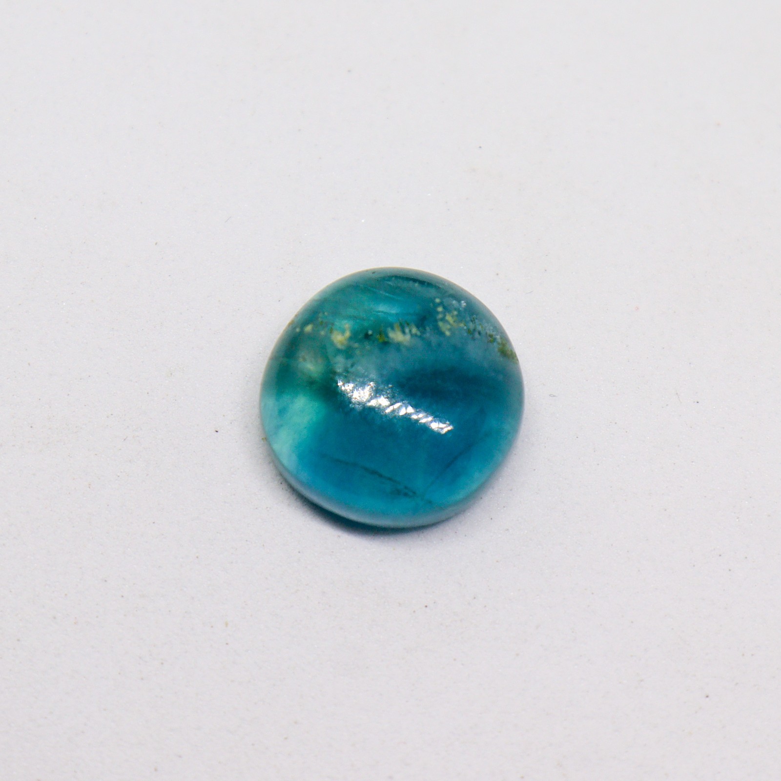 Exotic Blue Green Fluorite 13mm Round Cabochon Natural Designer Gem 10.40 Ct
