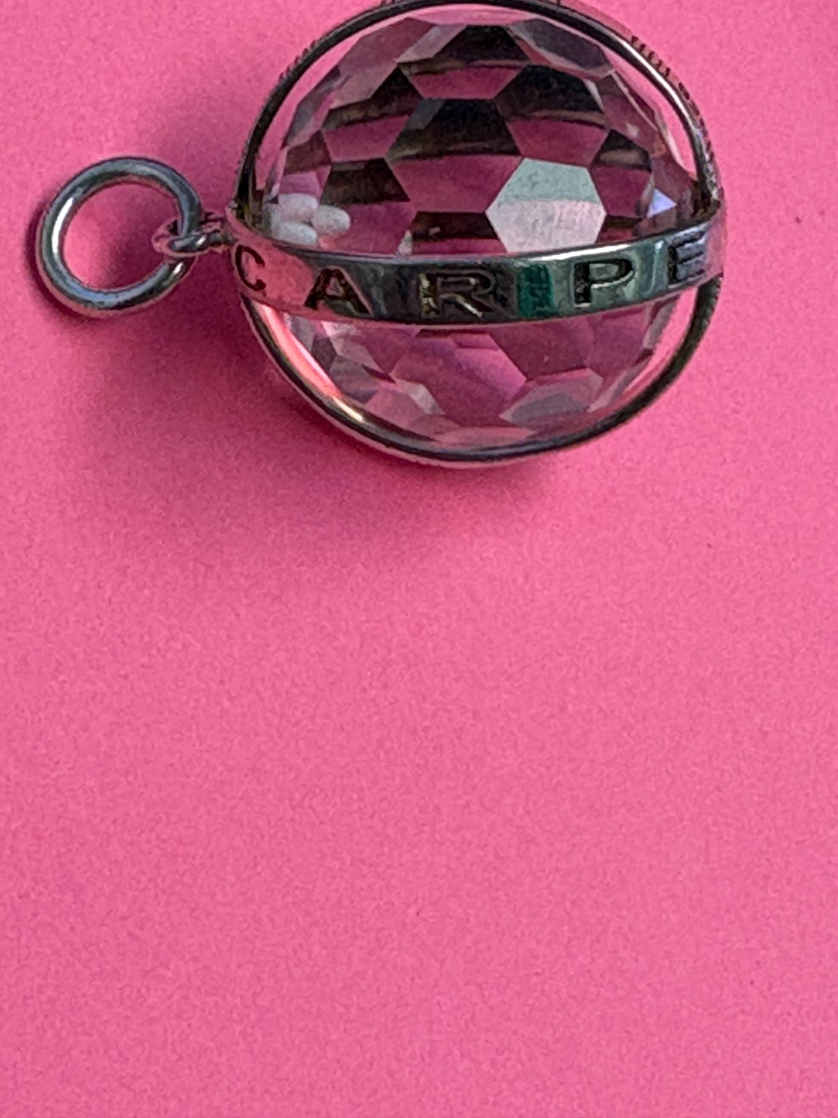 Monica Rich Kosan Large “Carpe Diem” Sterling Silver pendant With Rock Crystal