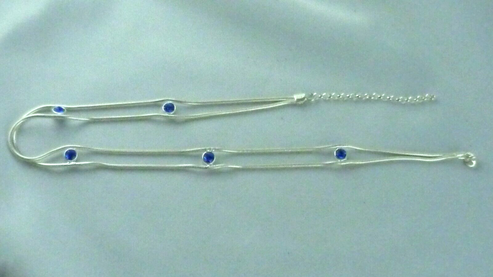 Necklace with Blue Gemstones Italy 925 Sterling Silver