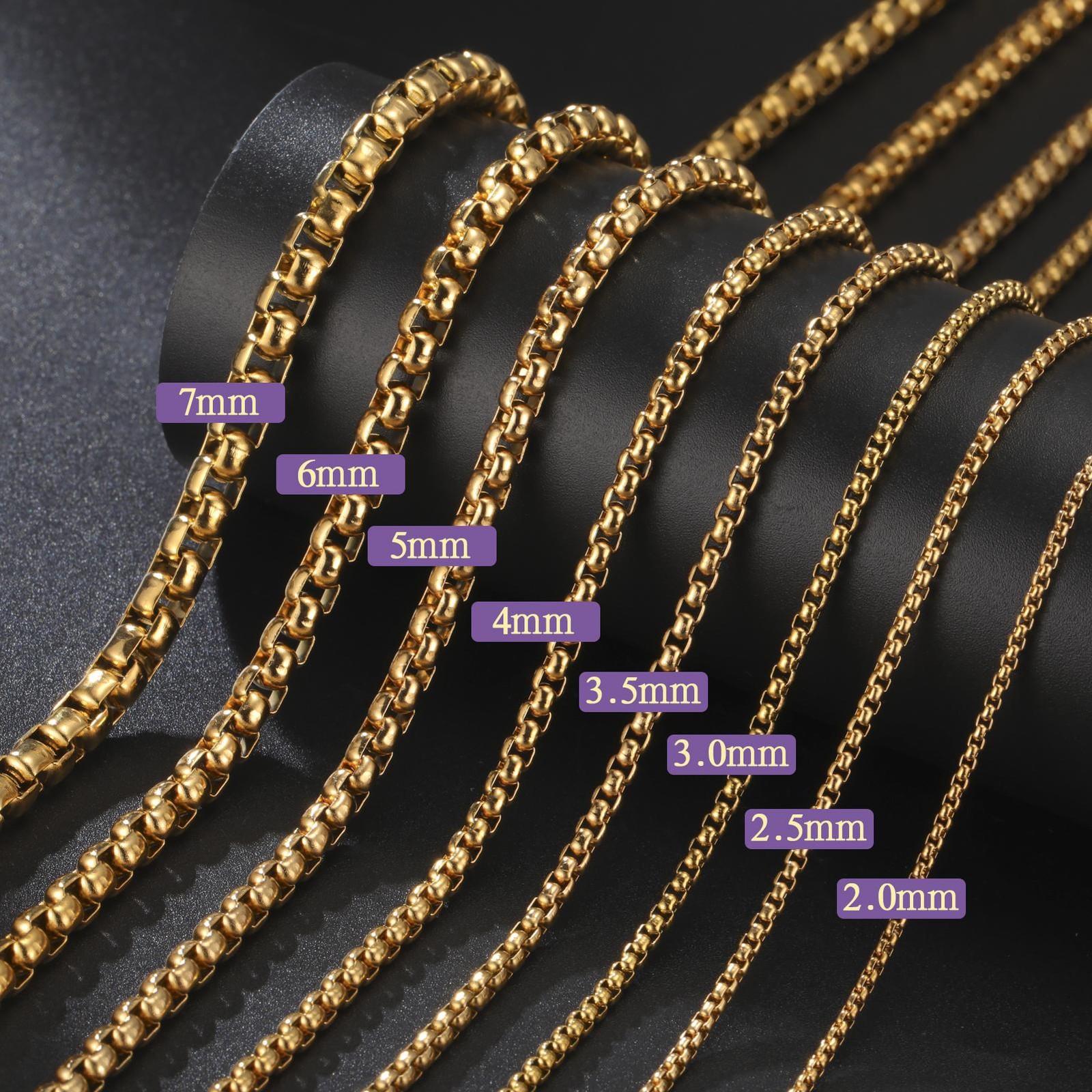 Men’s Stainless Steel Box Chain Necklace Thick Punk Style Fashion Jewelry Gift