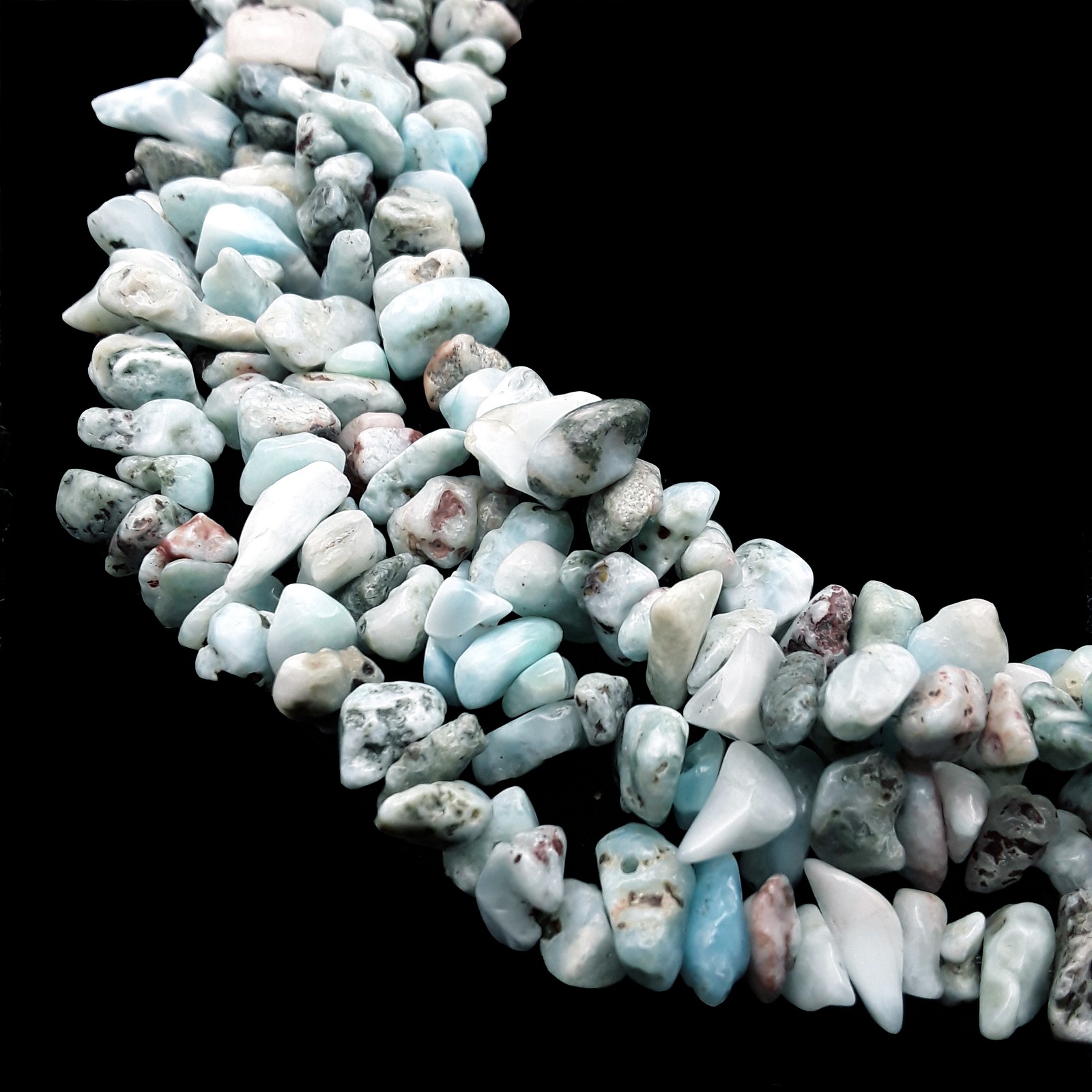 Larimar Irregular Pebble Nugget Chips Beads Size 7-8mm 34″ Strand