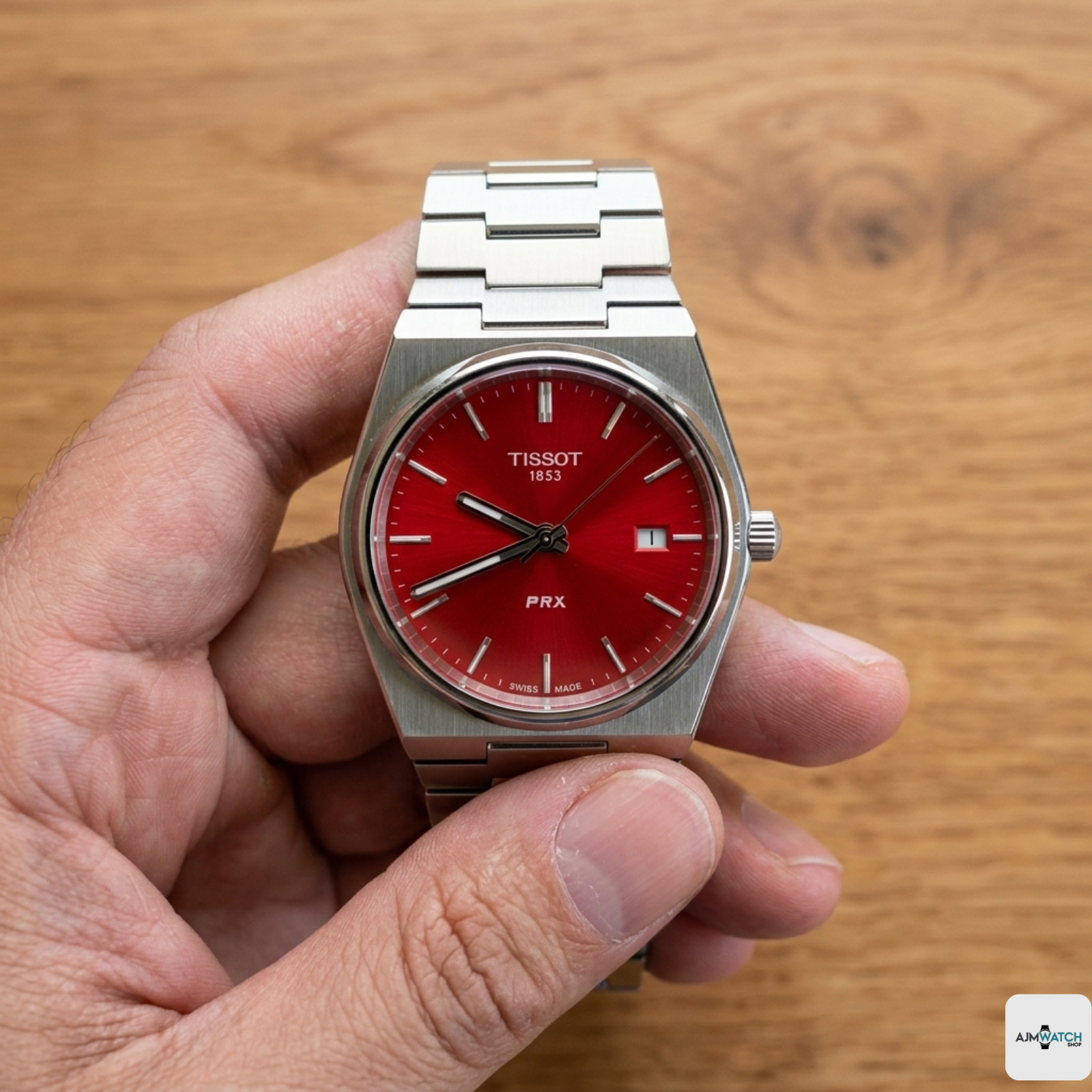 Tissot PRX T137.210.11.421.00 Quartz Unisex Watch Red Dial Stainless Steel 35MM