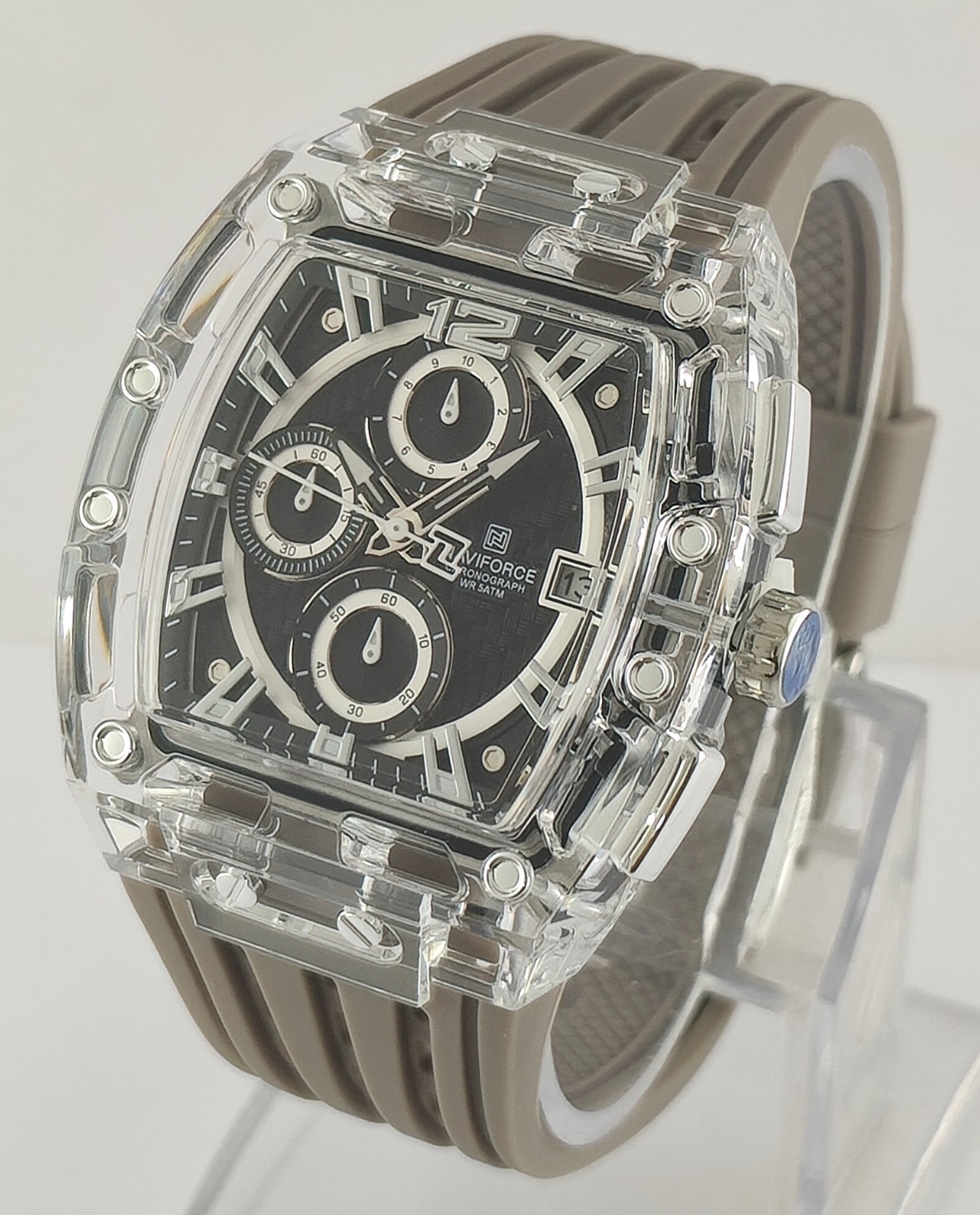 Naviforce Chronograph Quartz Black Dial “Date” Men Wristwatch “Stay Stylish”