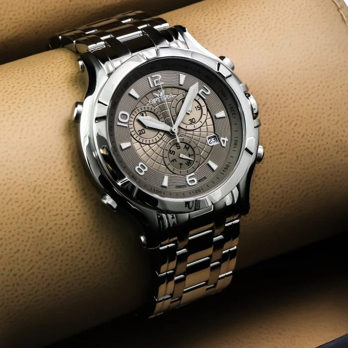 Optima – Swiss Chronograph Watch – OSC301-SS-2 Quartz Chronograph 47 mm