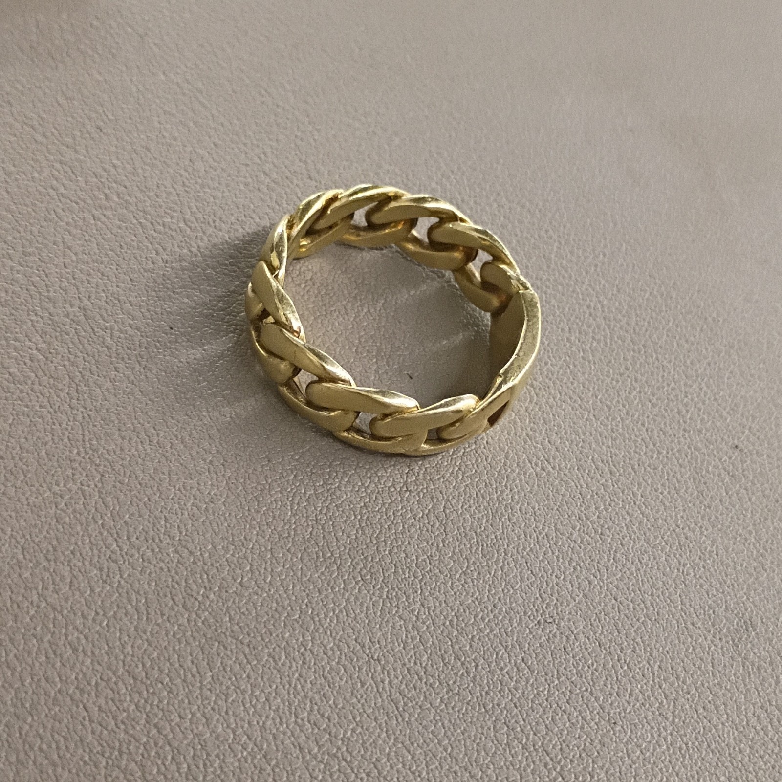 🔥 Heavy 10k Gold Cuban Chain Link Band Ring Size 14 12.8 Grams 8mm