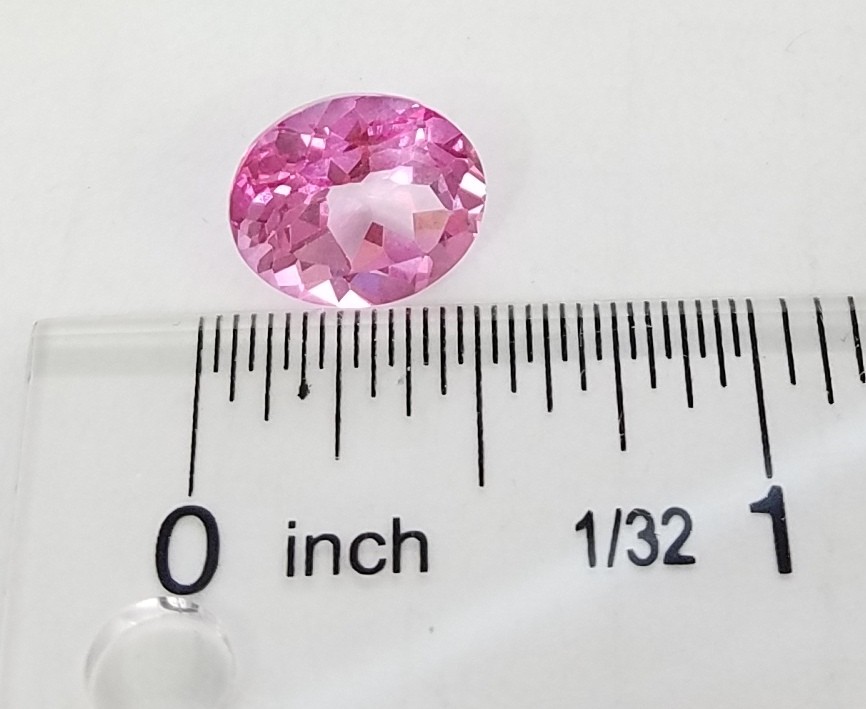 6.1 Carat oval synthetic Pink stone loose Gemstone 12.2MM X 10.1MM