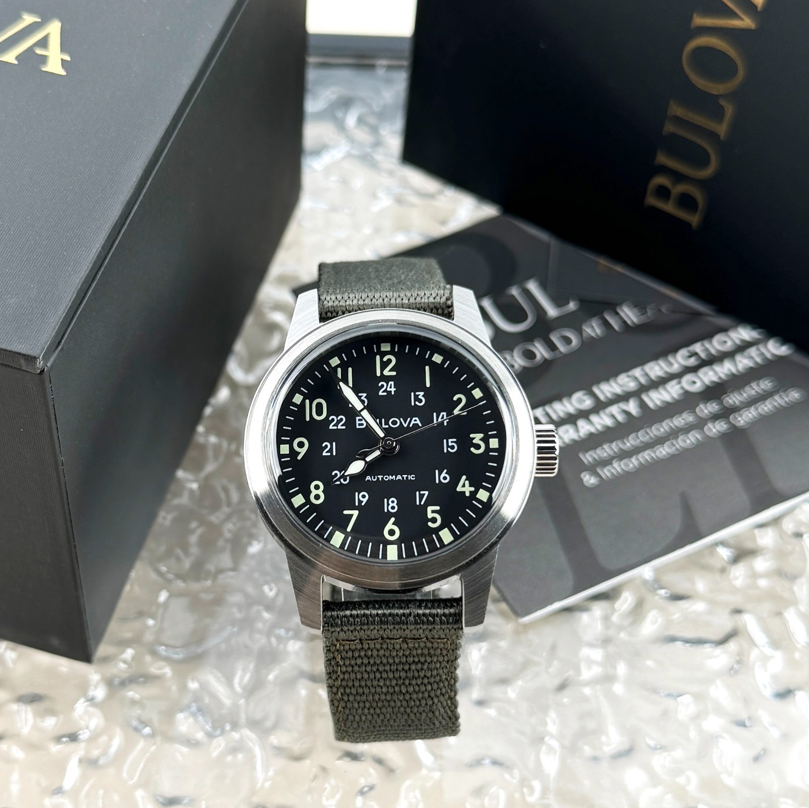 Bulova VWI SPECIAL EDITION Hack Automatic Black Dial Men’s Watch 96A259 38mm