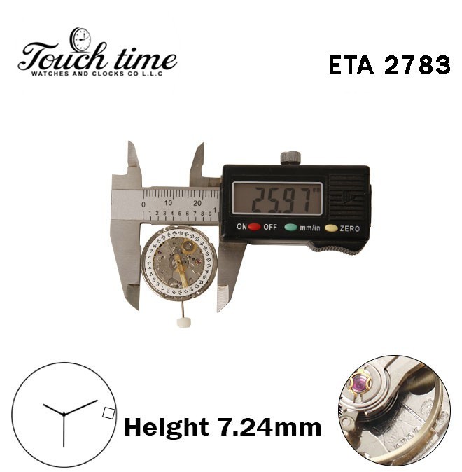 ETA 2783-Automatic Movement-White Date Disk At 3-Horizontal-H:7.24mm-3 Hands