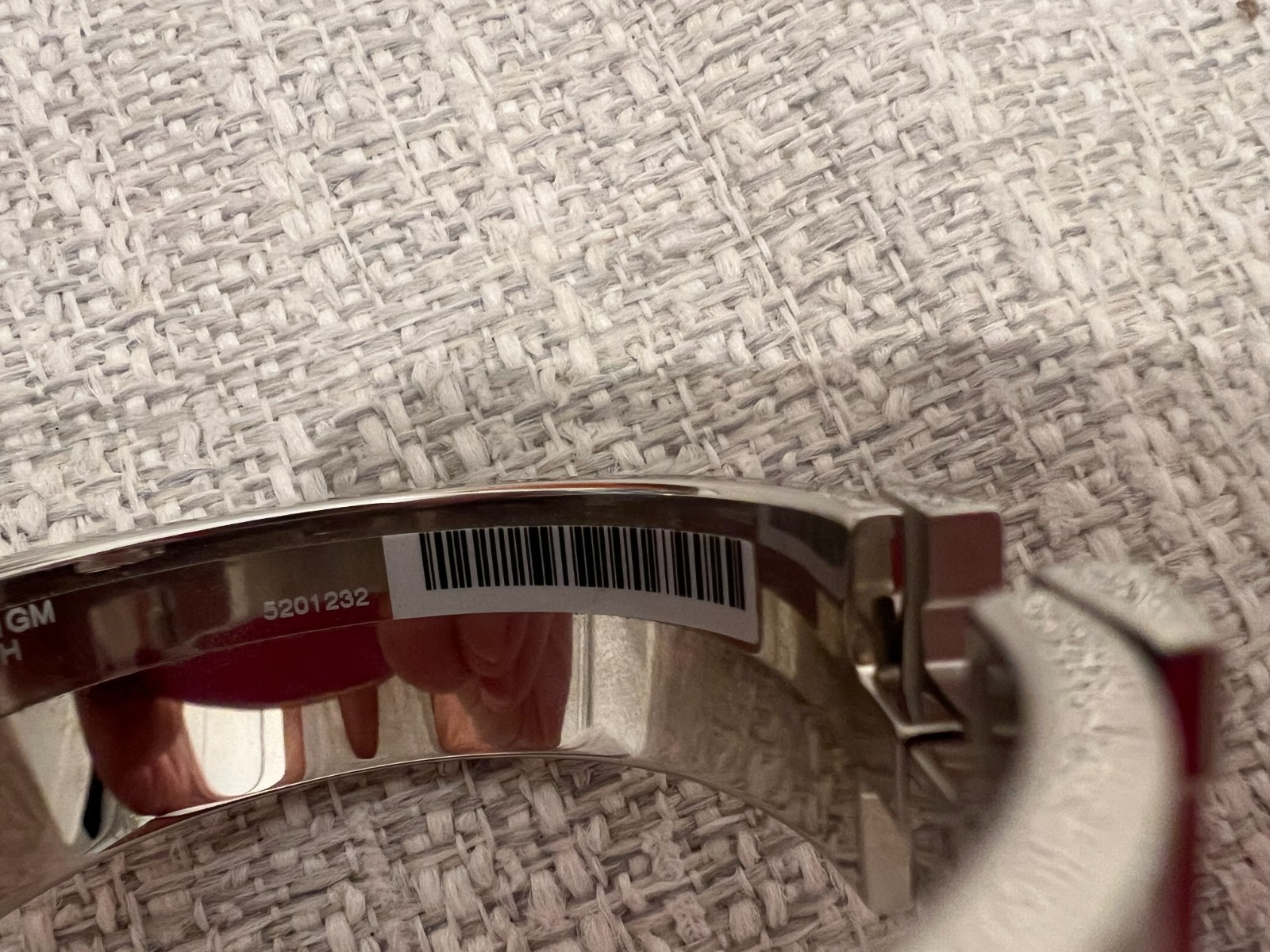 New Authentic HERMES Silver White Enamel Clic Clac H Wide Bracelet Size M/L GM