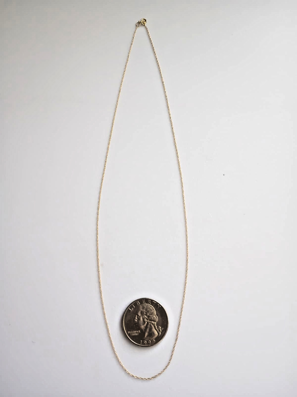 10K Solid Yellow Gold Rope Necklace 18″ 0.6mm Italian Made NEW