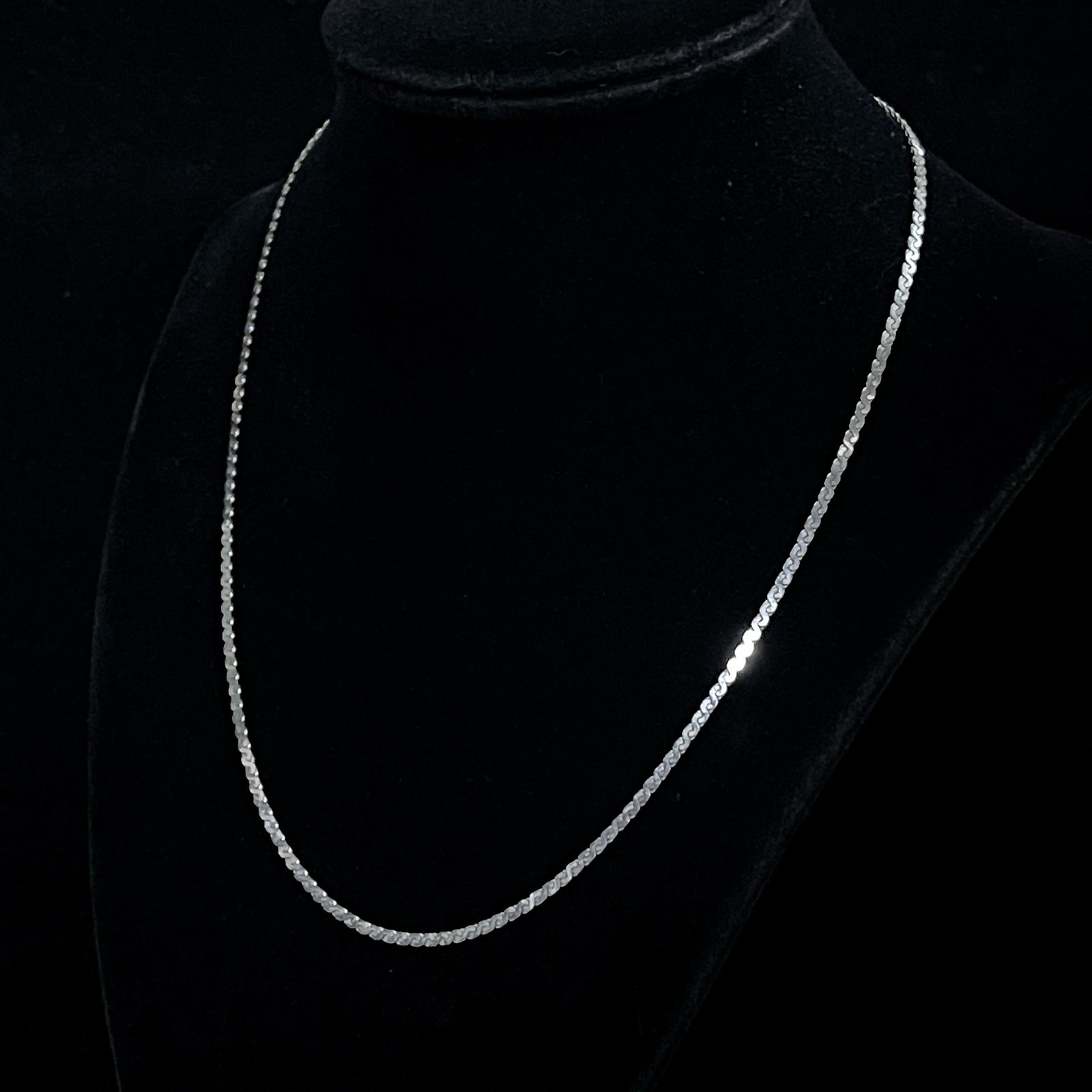 Danecraft Sterling Silver 925 Serpentine Chain Necklace 18″ 2mm Flat Snake Link