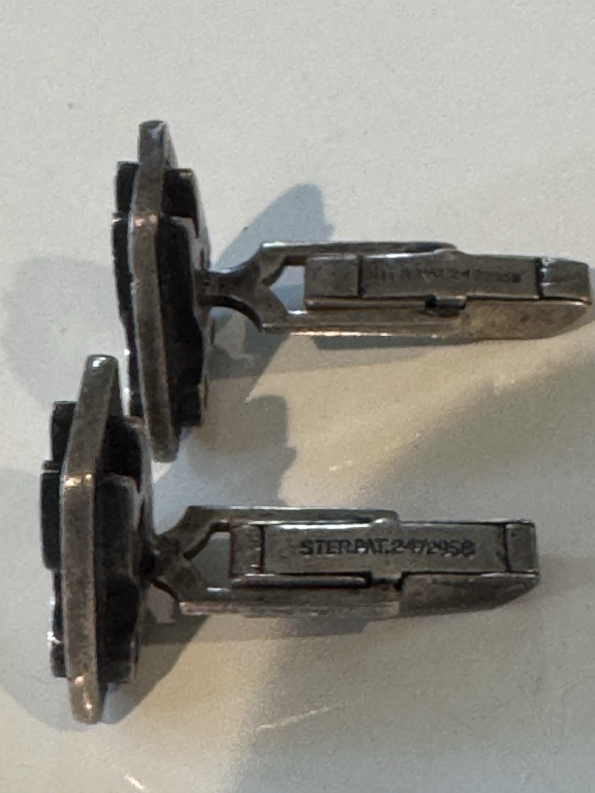 Midcentury Modernist STERLING SILVER vintage CUFFLINKS iconic image RARE.