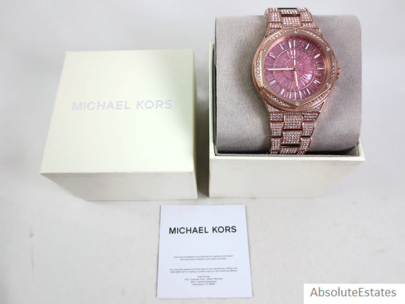 NEW Michael Kors Lennox Pave Glitz Pink Crystal Rose Gold Watch MK6992 NWT + Box