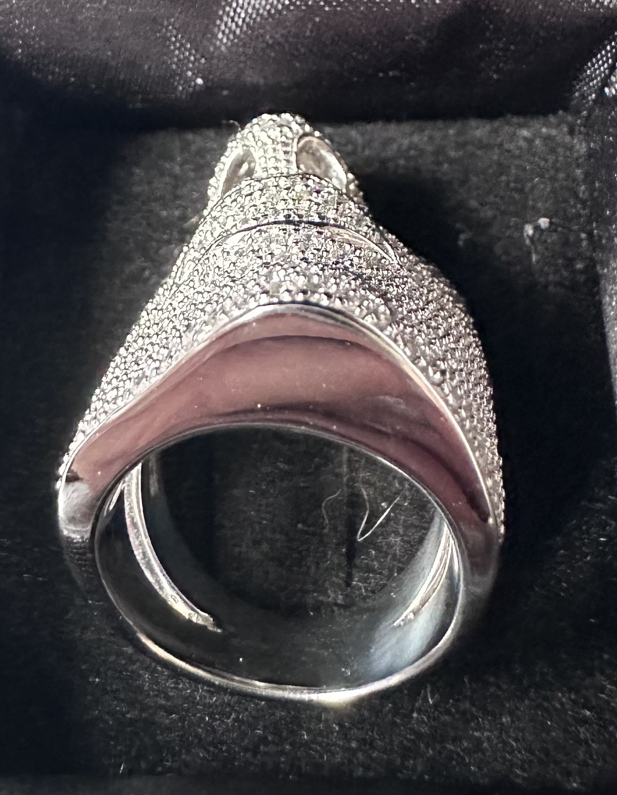 SONIA BITTON SIMULATED DIAMOND FACE RING ~ STERLING SILVER RING