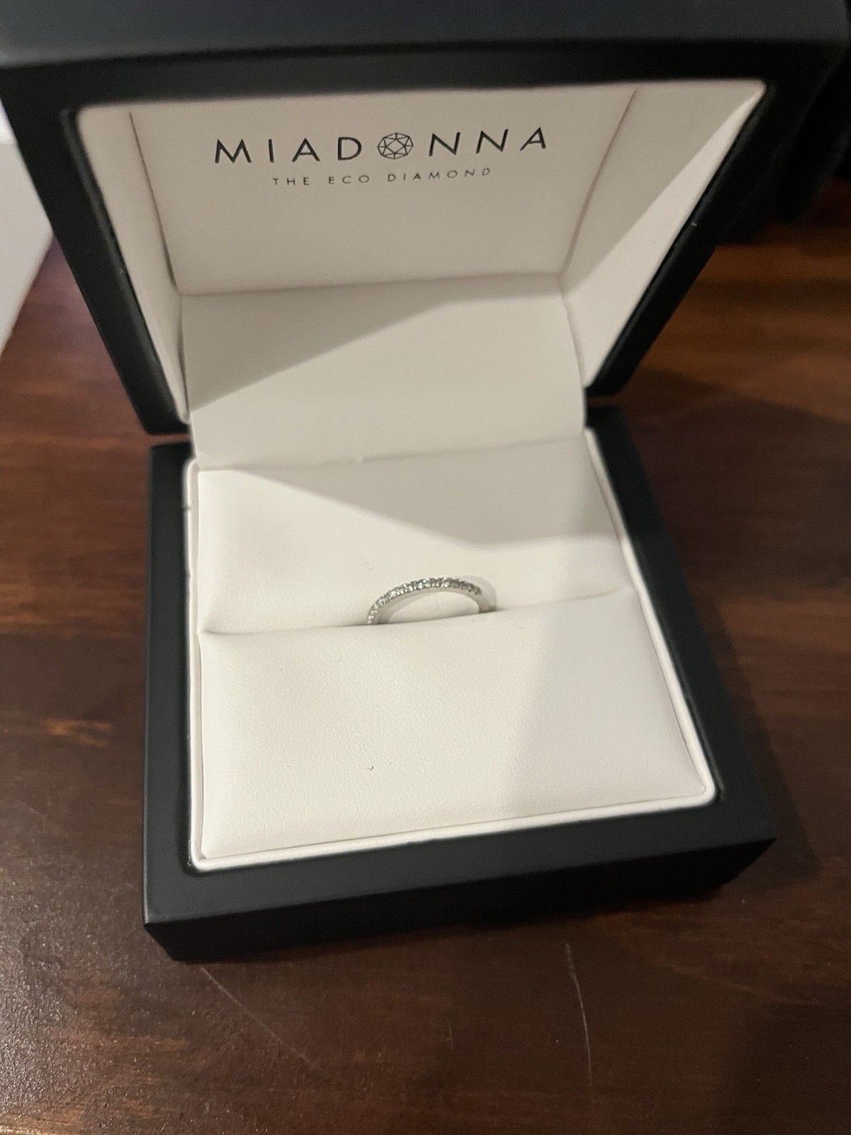 MiaDonna Liv Platinum Pavé Lab-Created Simulated Diamond Band 0.22ctw 4.25