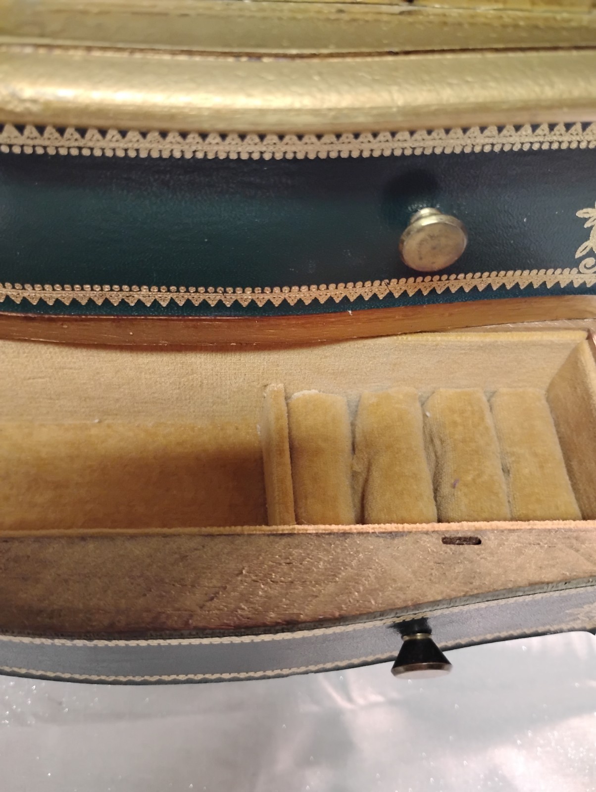 Black & Gold Wood Music box Storage, Fold Up Desk And 2 Z