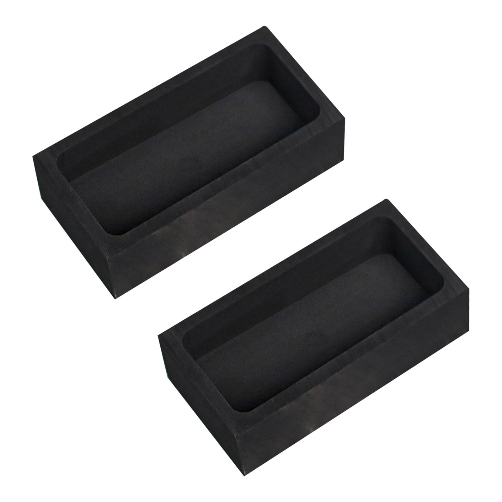2 Pieces Graphite Ingot Mould Crucible for 4 x 2 x 1 Inch, Gold,Silver