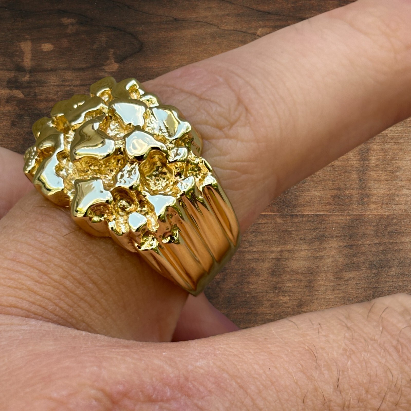 Nugget Ring – Real 925 Sterling Silver or 14k Yellow Vermeil or 14k Rose Vermeil