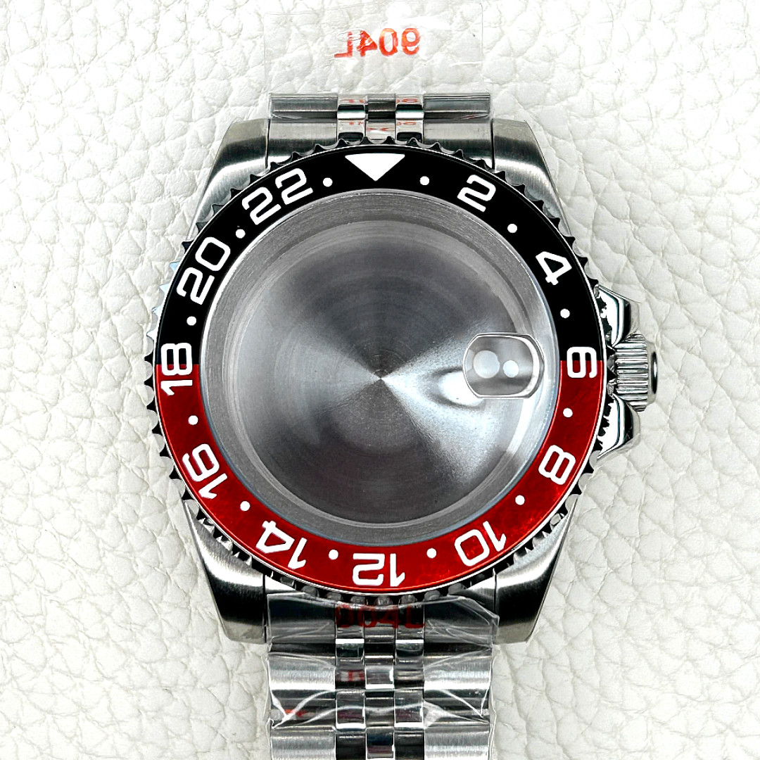40mm Brushed 20ATM Watch Case Red Bla Coke Bezel Mod For Nh35 Nh36 Nh34 Movement