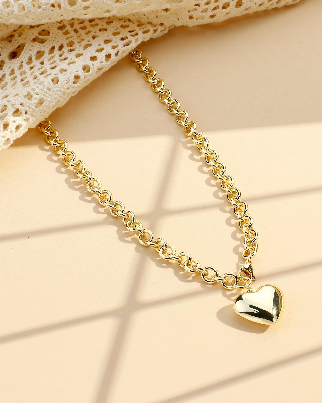 16k Gold Plated Chunky Gold Plated Necklace for Women Non Tarnish, 36” /92cm…