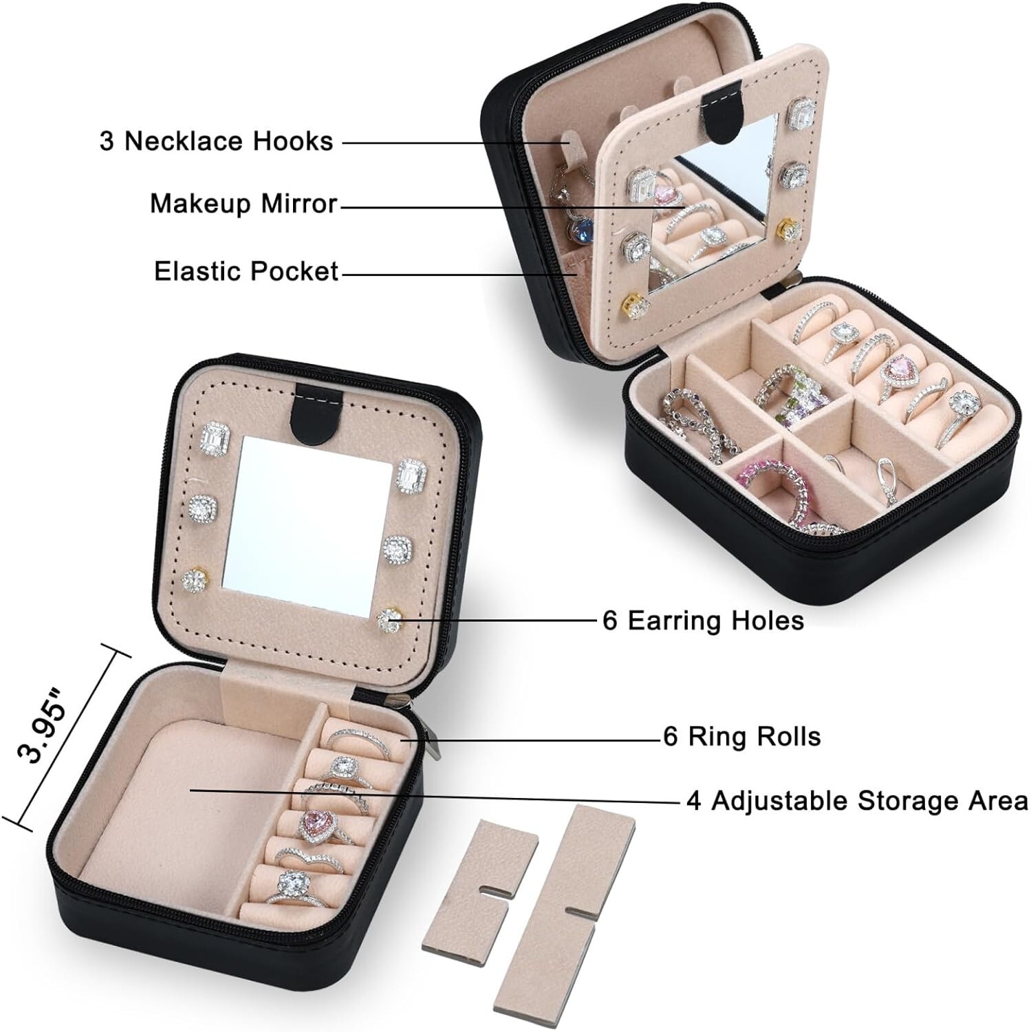 Mothers Day Gifts for Mom- Travel Jewelry Case for Women| Mom Gifts for Women| B